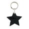 Leren sleutelhanger - Ster - Zwart
