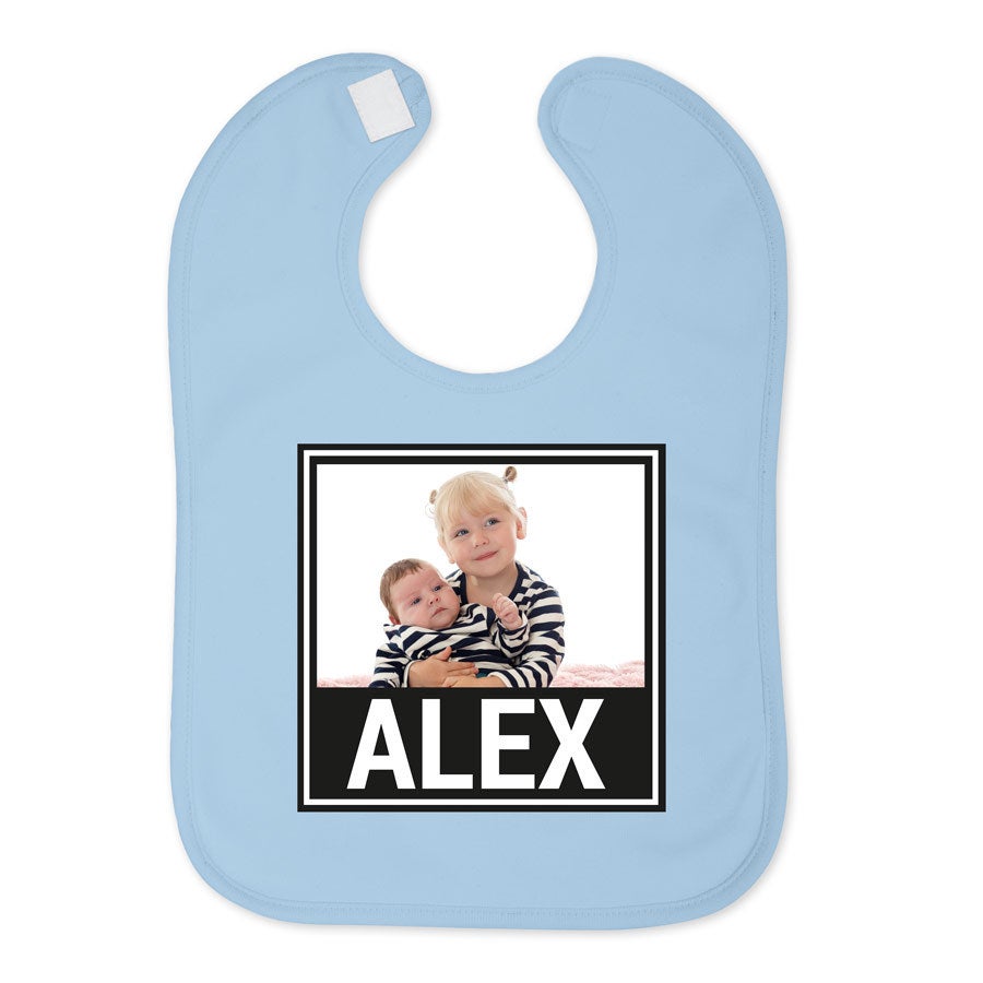 Personalised baby bib - Blue