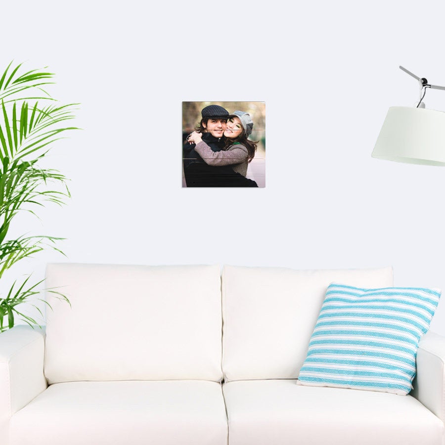 Personalised photo print - Wood - 30 x 30 cm