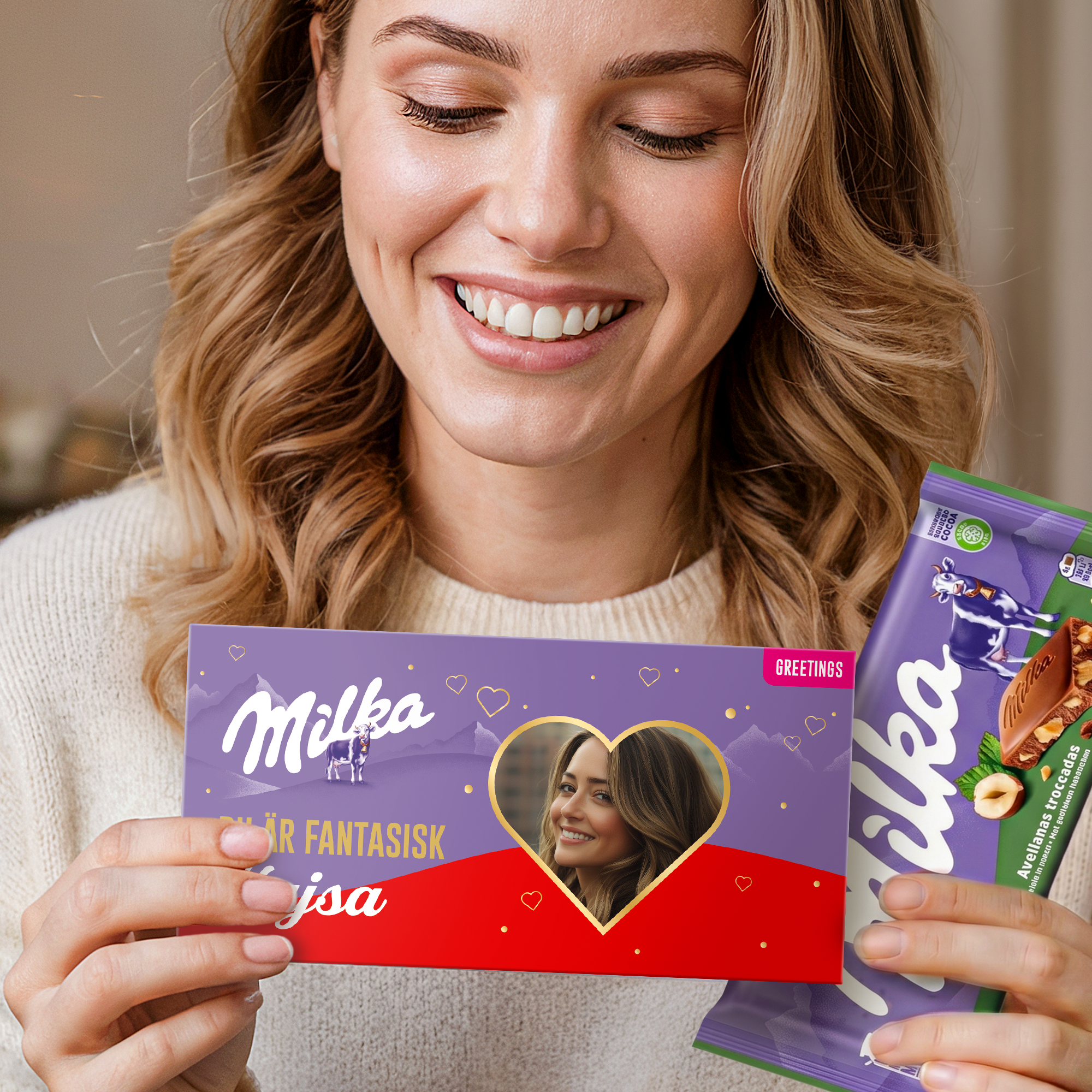 Personligt Milka-chokladkort
