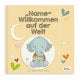 Babybuch mit Namen - Willkommen auf der Welt - Hardcover