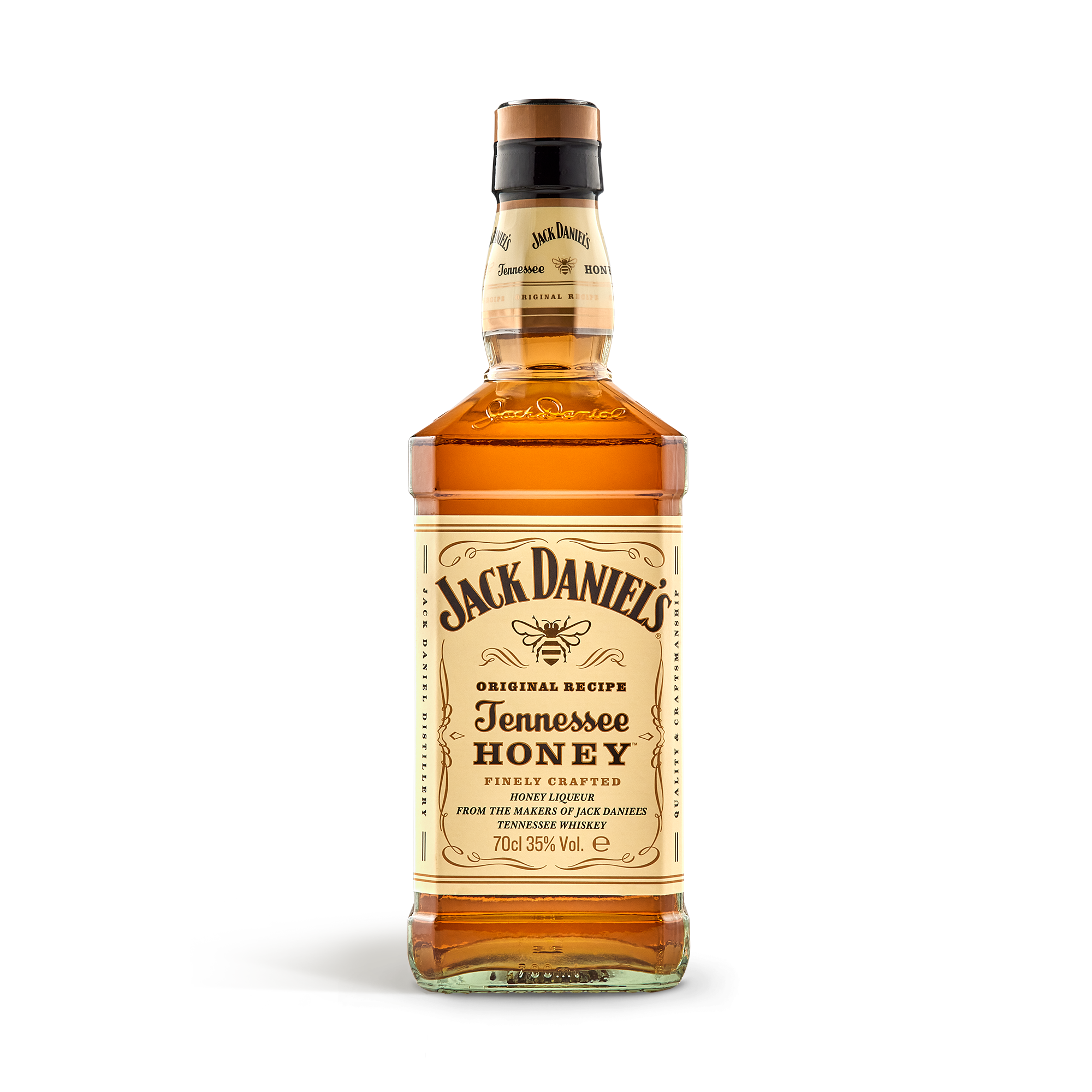 Fles Jack Daniel's Tennessee Honey whiskey, 70cl, 35% alcohol. Scoor punten met een heerlijke fles whiskey.