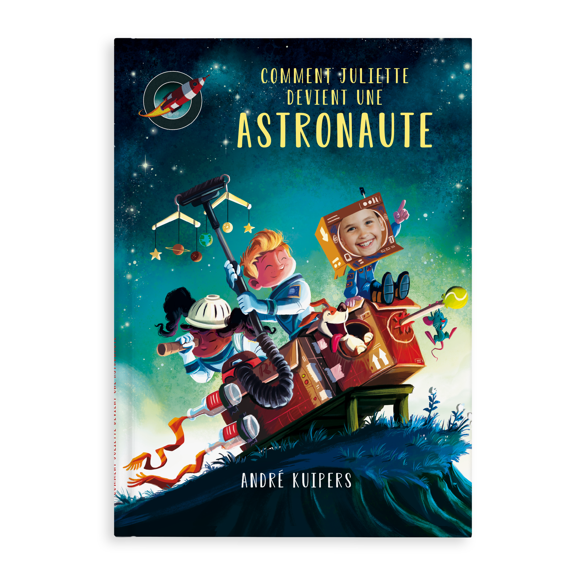 Livre personnalisé Comment devenir astronaute Couverture souple avec photo de l'enfant souriant
