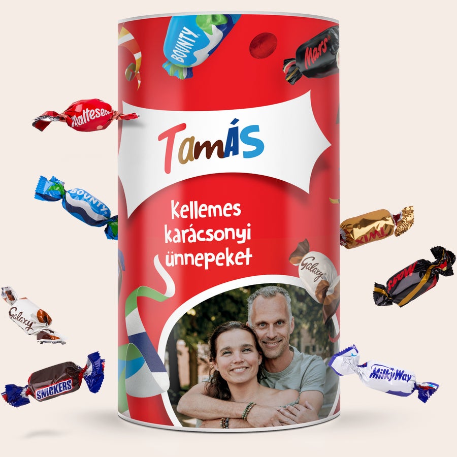 Személyre szabott ünnepi doboz Személyre szabott Ünnepelj bármit a Celebrations dobozával, fotóval,