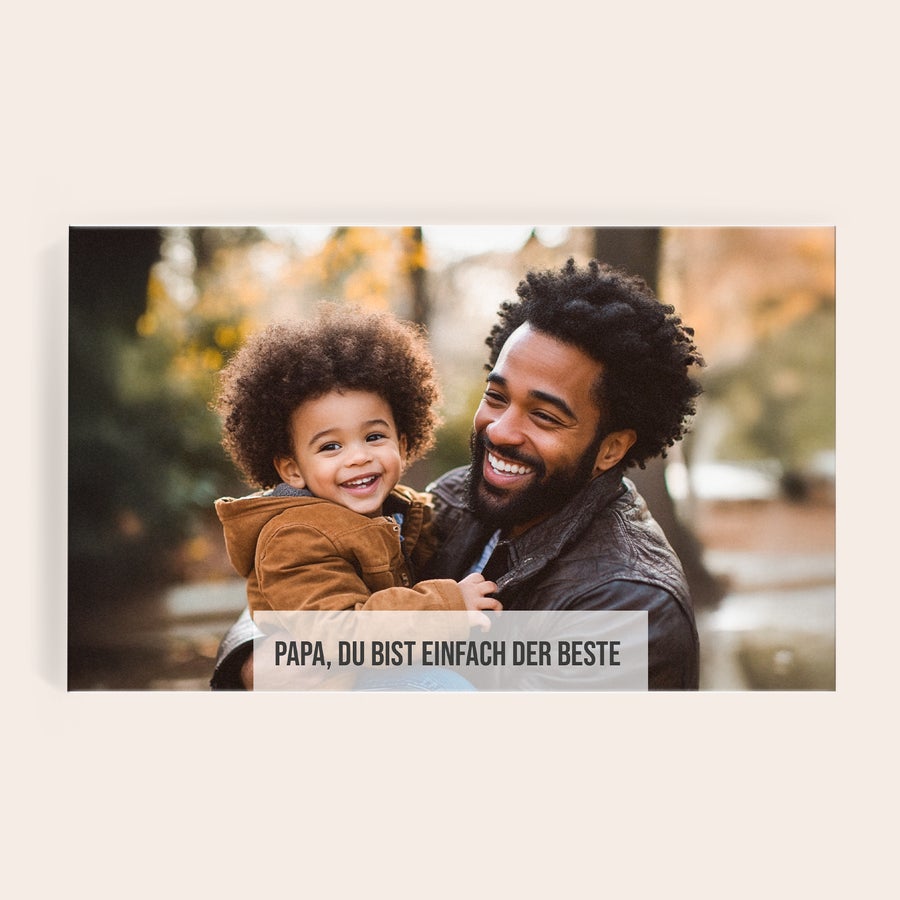 Personalisiertes Mars Geschenk Mars Geschenkbox mit Foto von Vater und Sohn und dem Text "PAPA, DU BIST EINFACH DER BESTE", perfekt für einen Mars Liebhaber