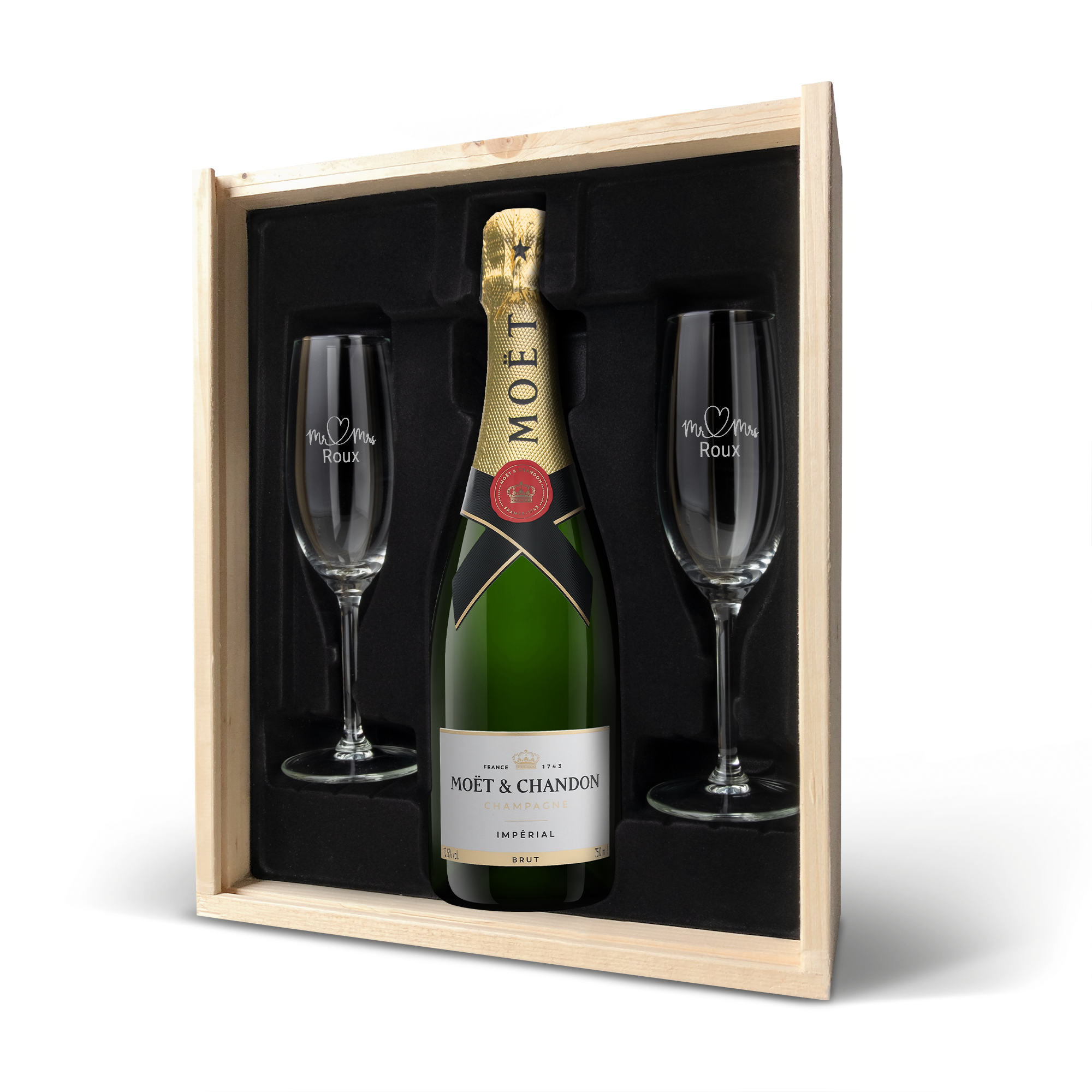 Coffret Bois Moët & Chandon - Neuf - Réutilisable Pour Cadeau Ou Déco