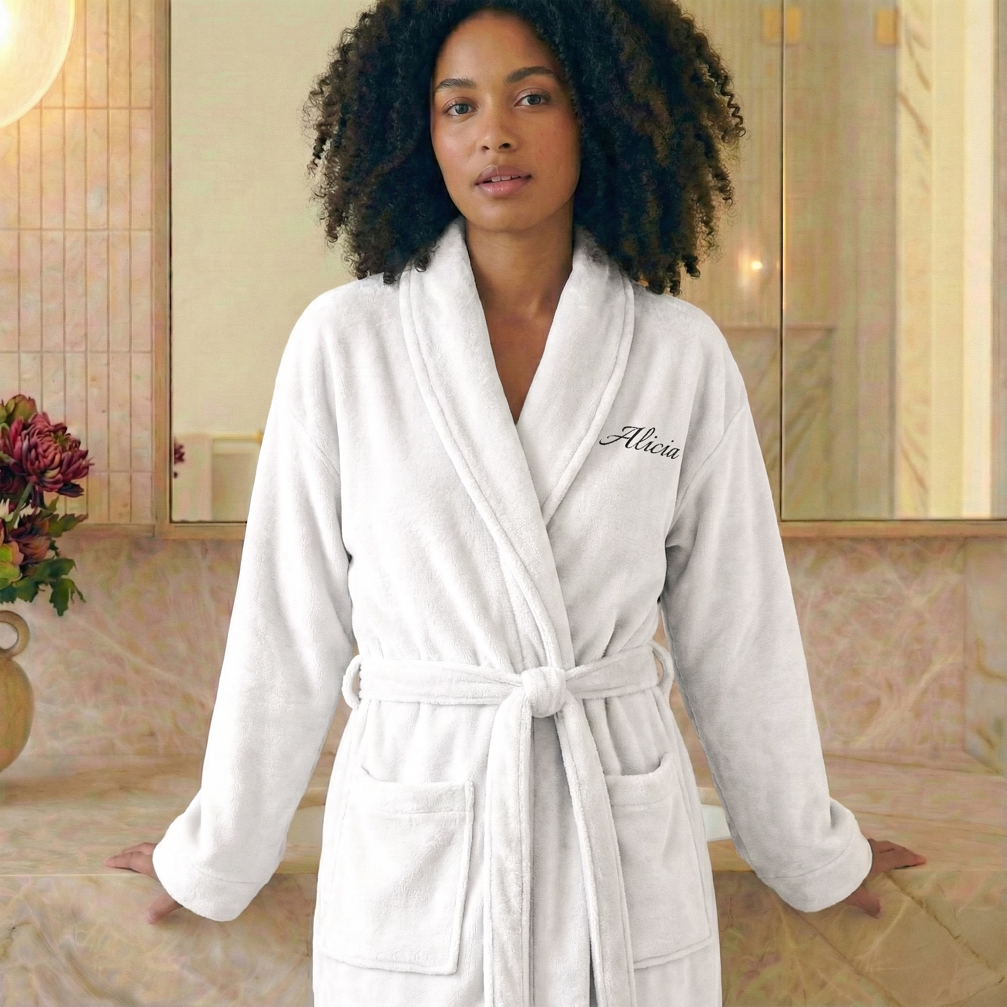 Personalisierter Damen-Frottee-Bademantel