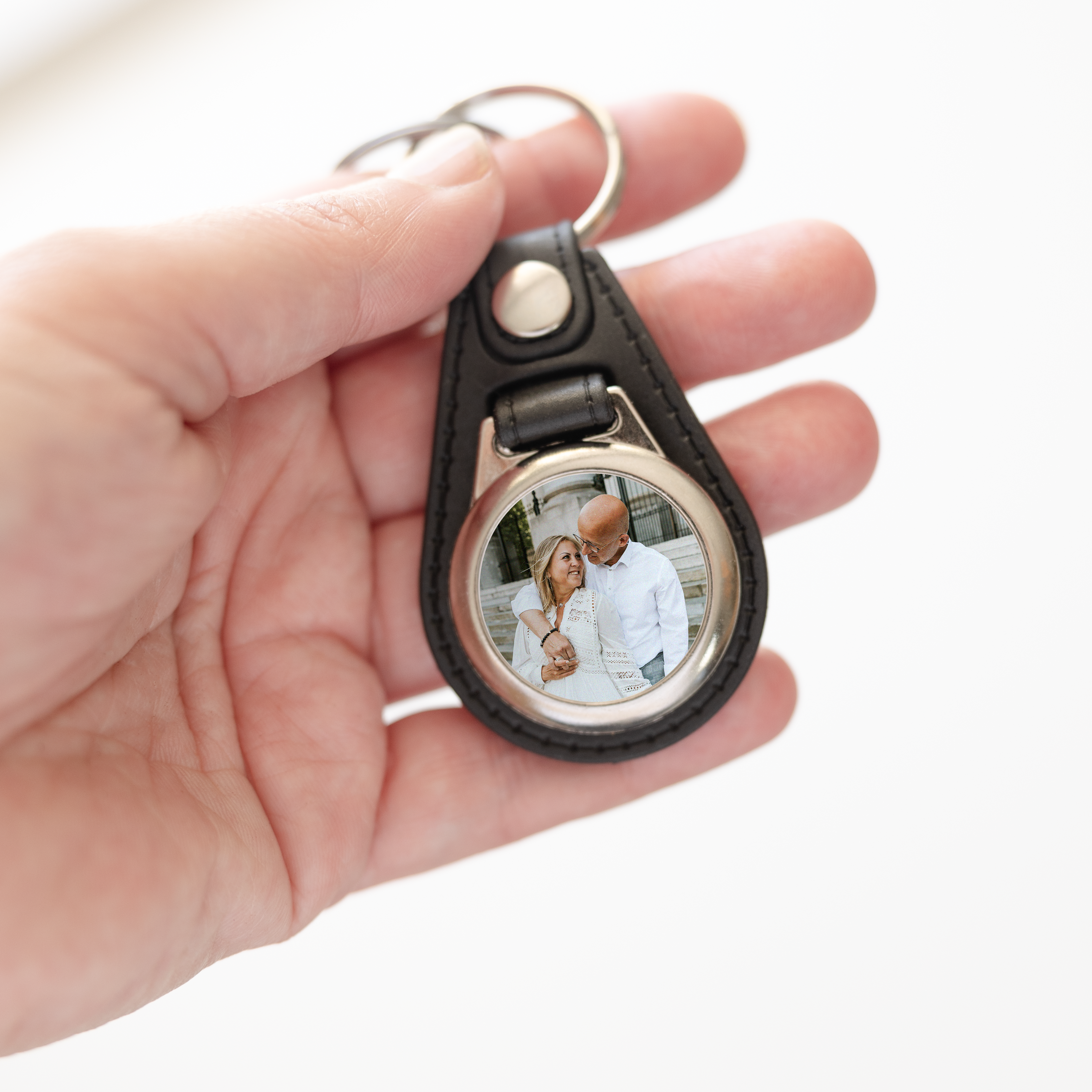 Leren sleutelhanger met foto