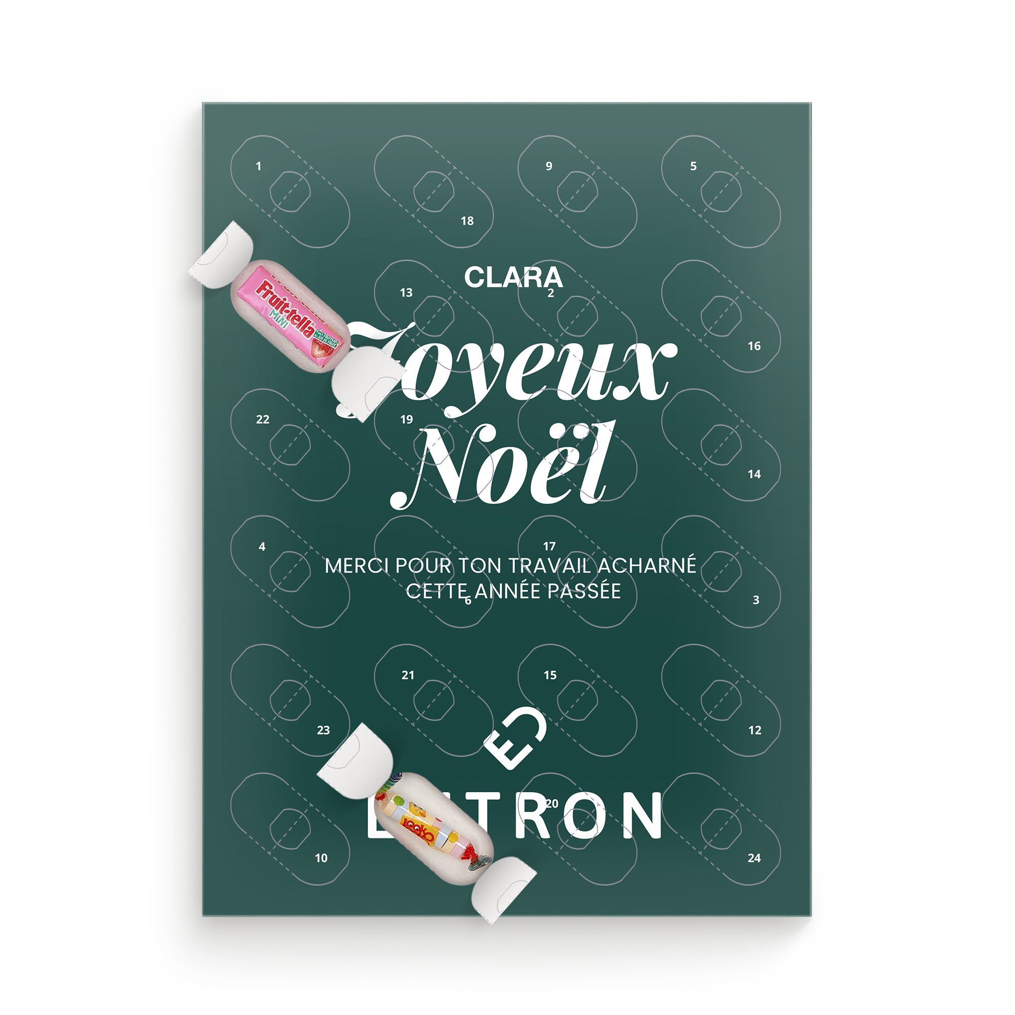 Calendrier de l'Avent confiseries personnalisé