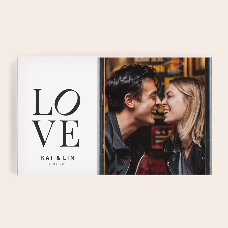 Personalizovaná darčeková krabička Mars Personalizirana darilna škatla Mars s tiskom fotografije in sporočila "LOVE KAI & LIN 12.07.2012"