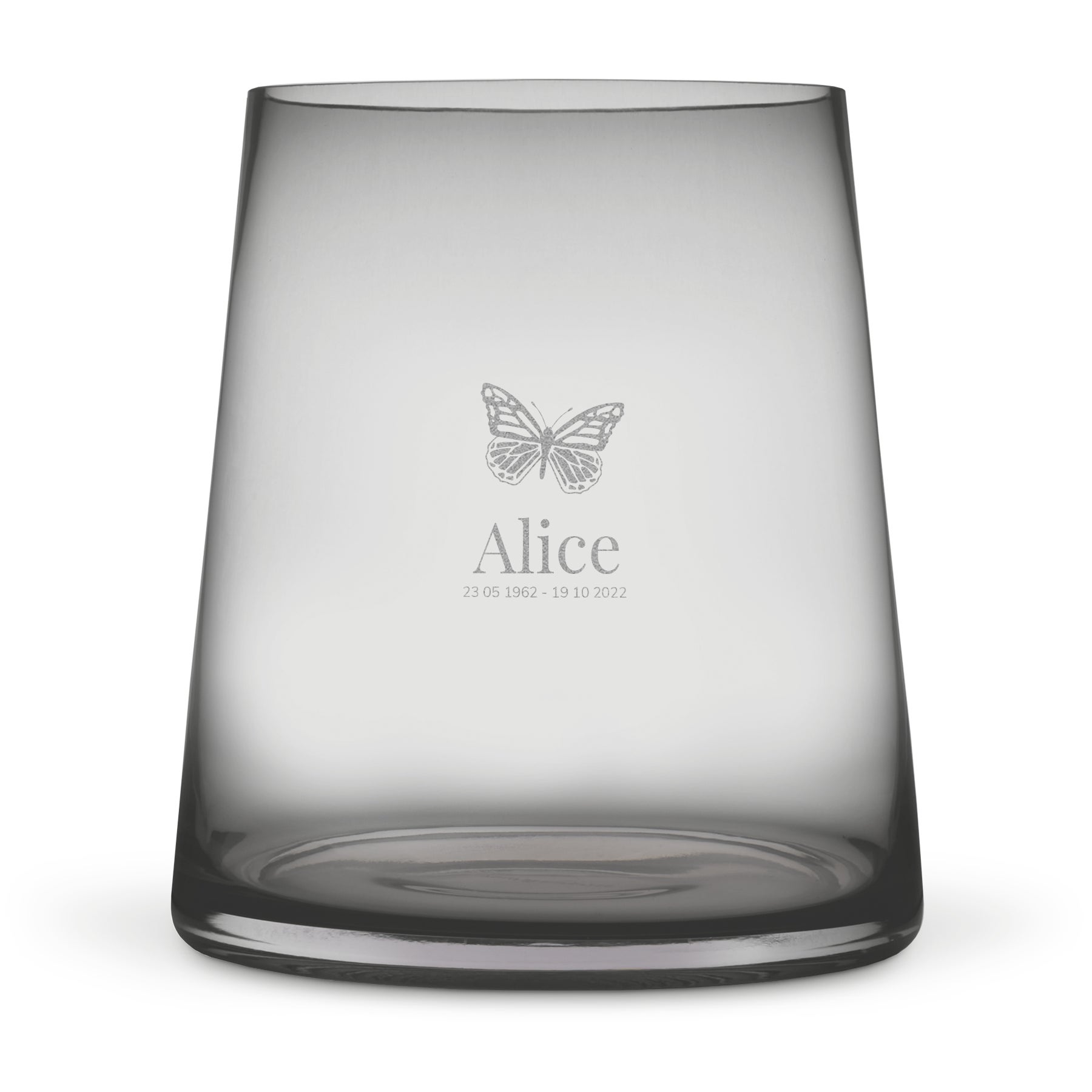 Engraved vase - Tinted glass
