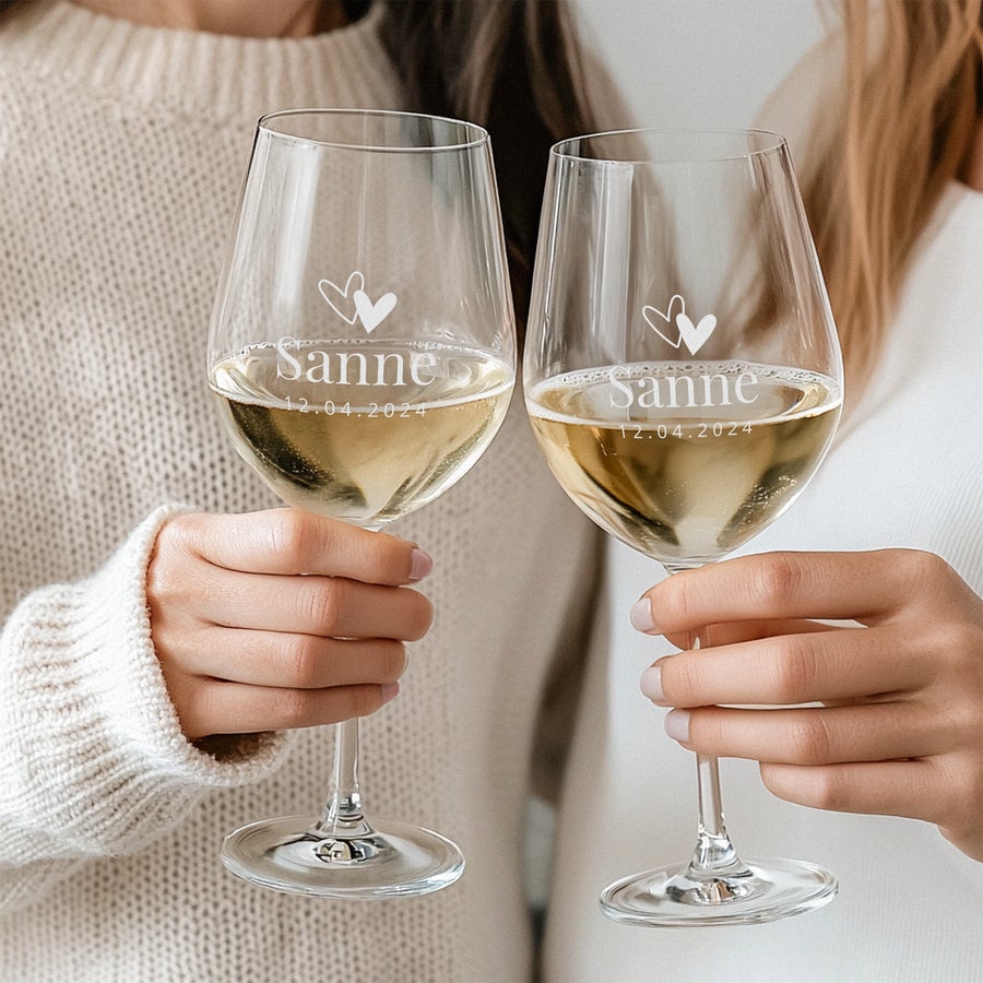Witte wijnglas graveren Witte wijnglas graveren