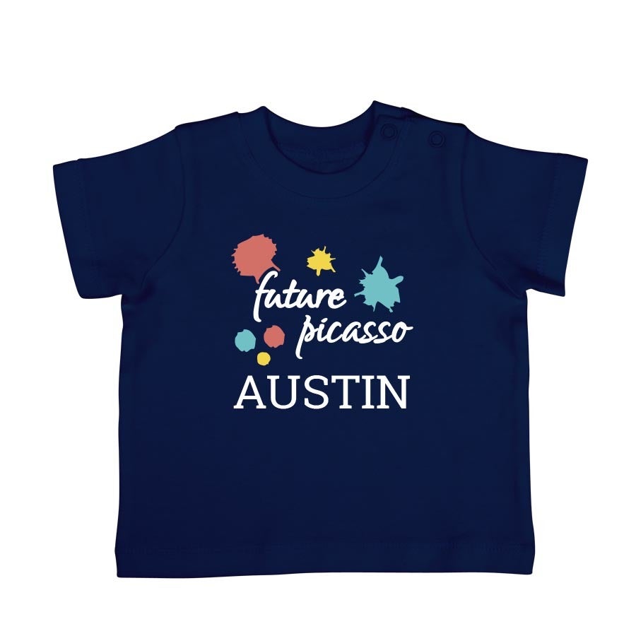 Personalised Baby T-shirt - Short sleeve - Navy - 62/68