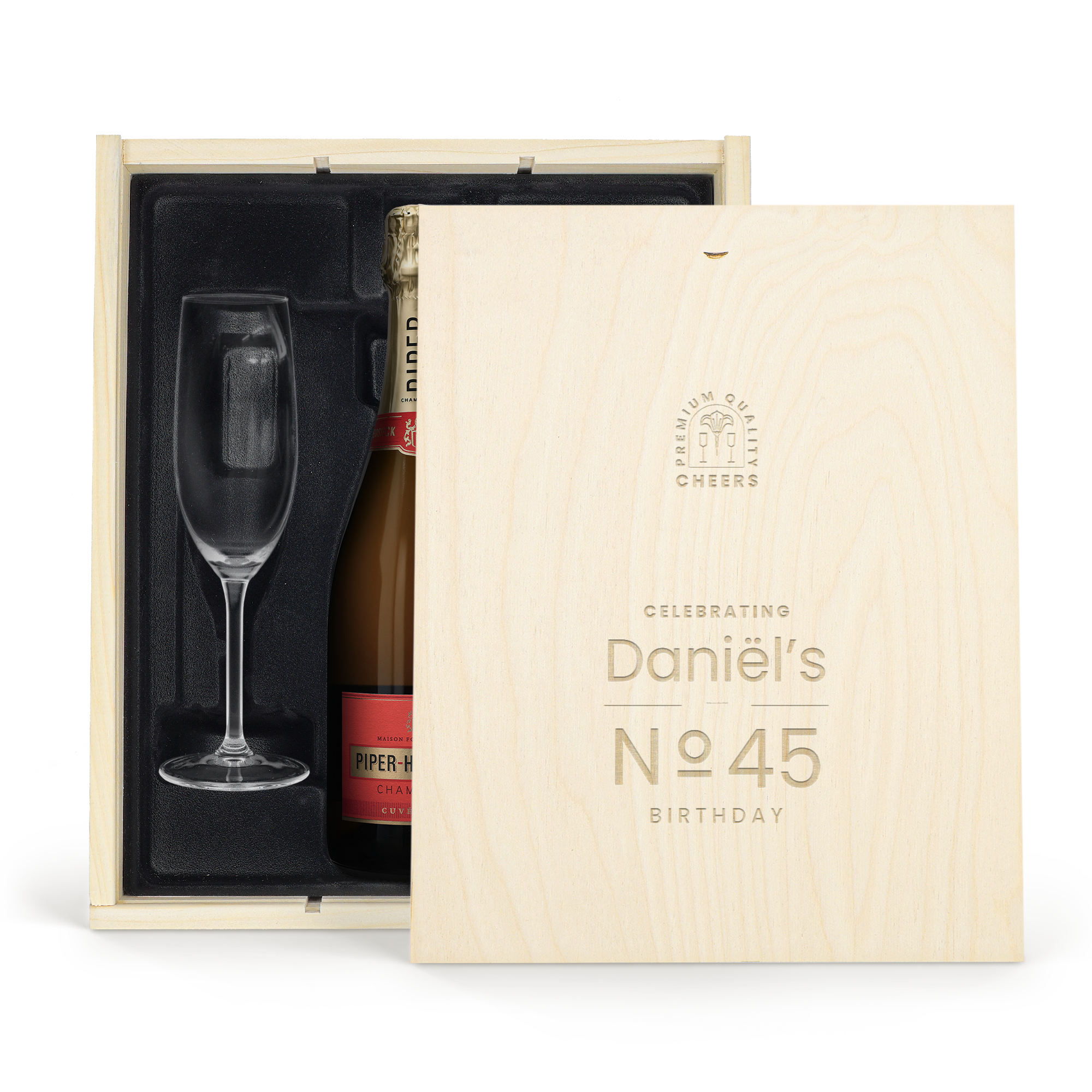 Piper Heidsieck Brut pezsgő ajándékkészlet pohárral