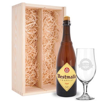 Beer gift set with glasses