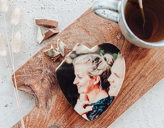 Coeur en chocolat avec photo