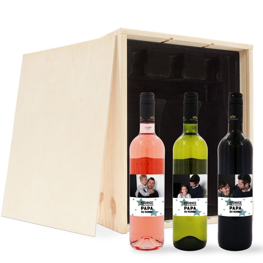 Coffret de vin avec étiquette personnalisée