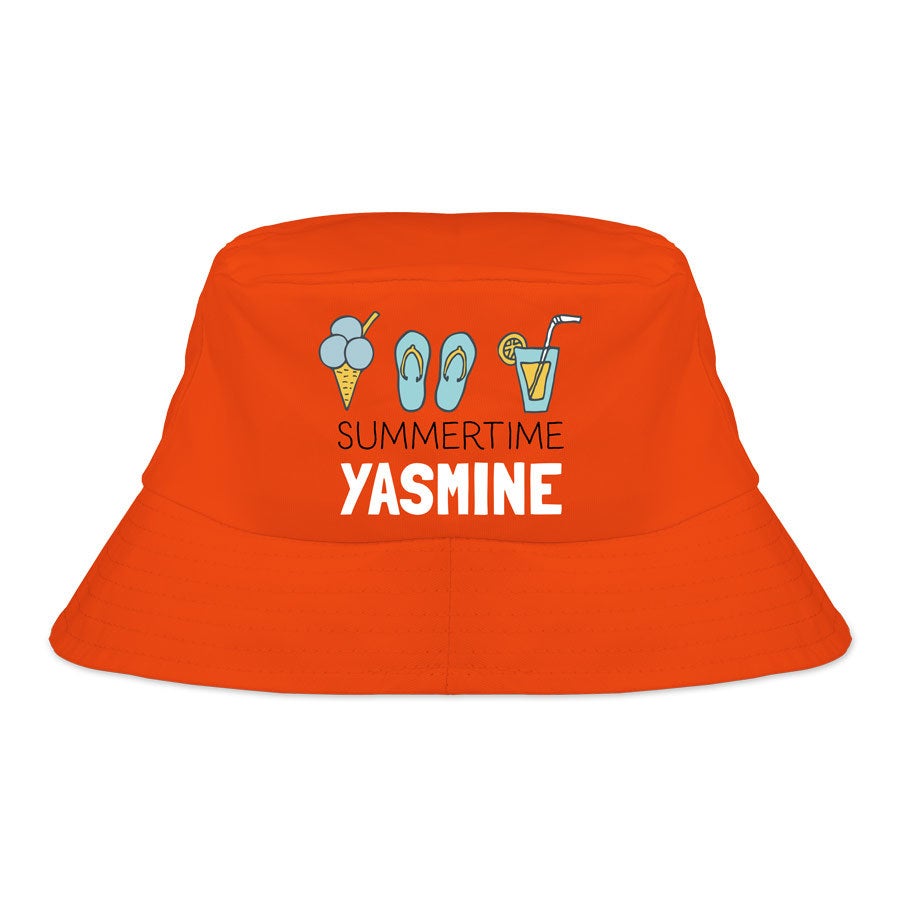 cappello da sole arancione con la tua stampa