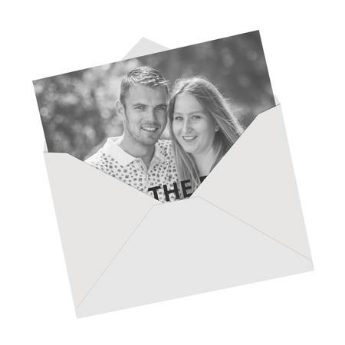 Personalized invitation card
                  with picture and text