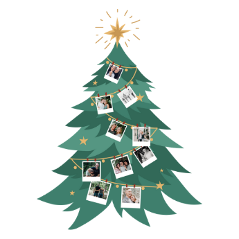 albero di Natale con foto