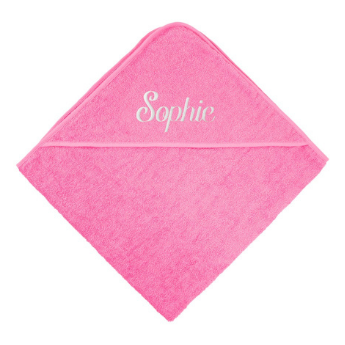 Idea #4: Personalised pink baby bath towel