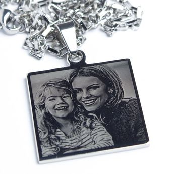 Pendente quadrado - prata